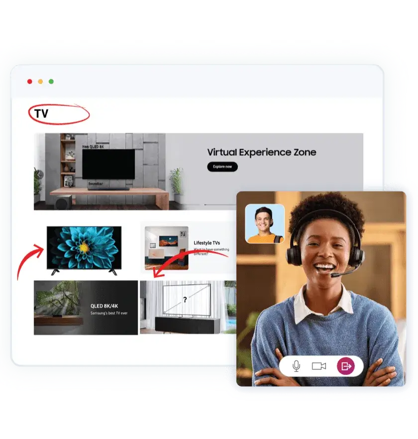 Co-browsing and screen sharing for Customer Service