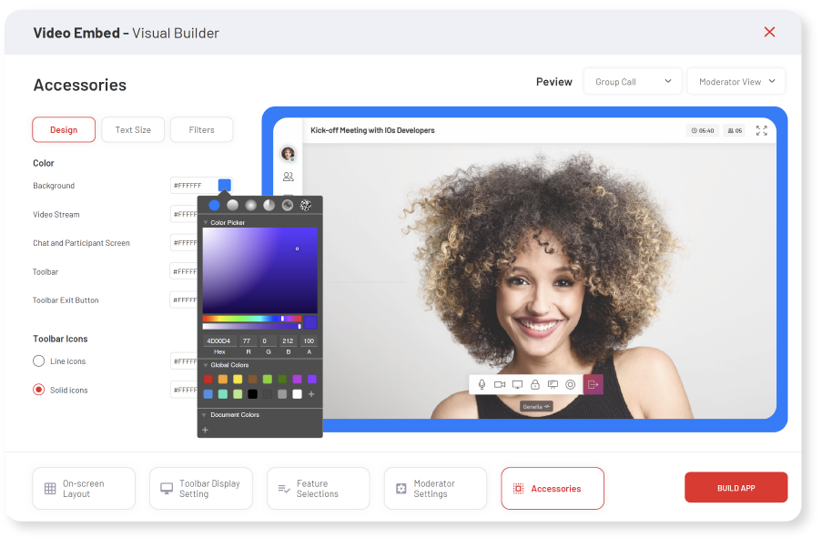 Embed video chat